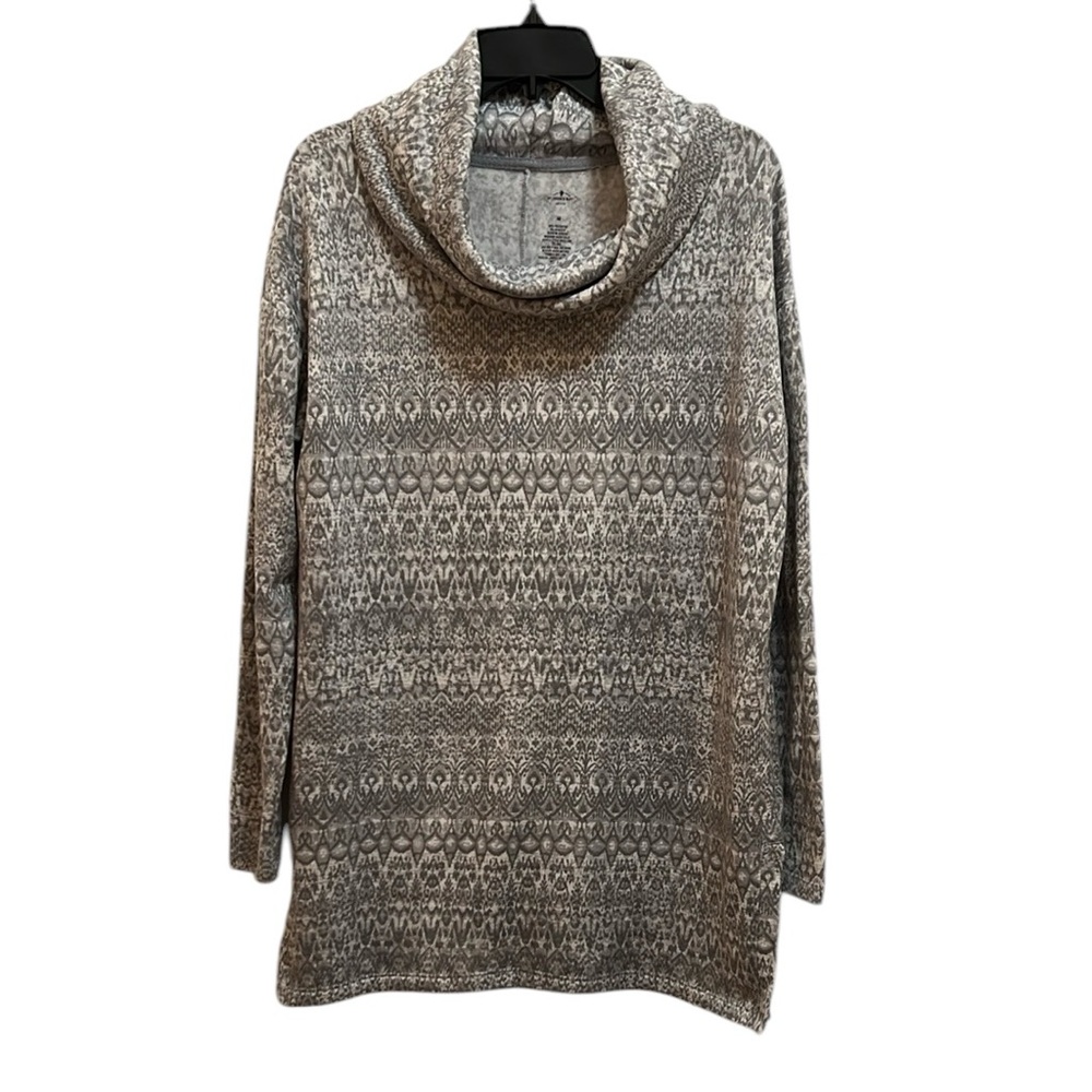 St. John's Bay Gray Turtleneck Sweater with Nordic Design Size M NWOT